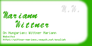 mariann wittner business card